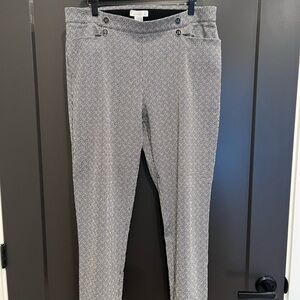 89th & Madison Black and White Patterned Pants